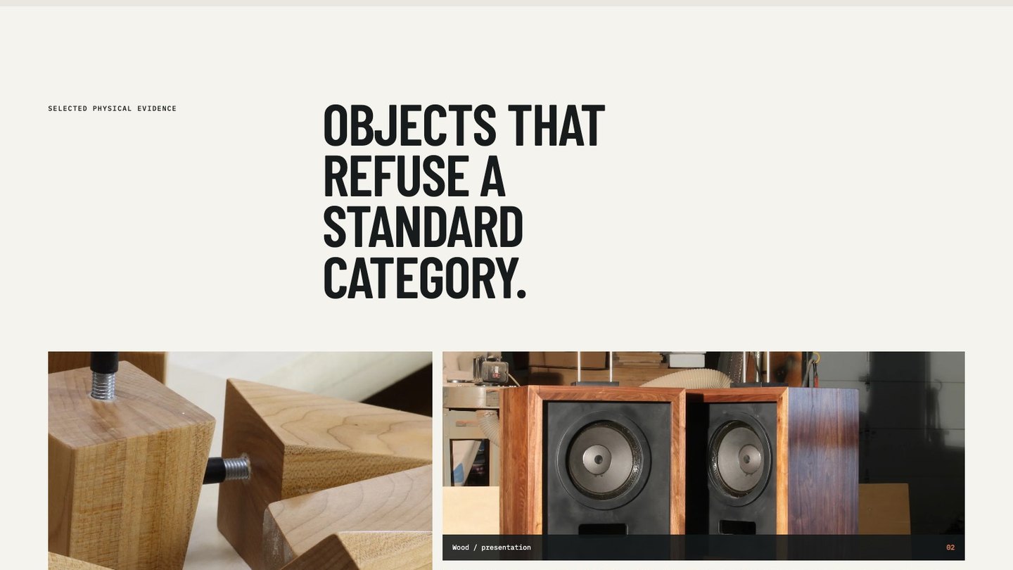 The project section of the new homepage