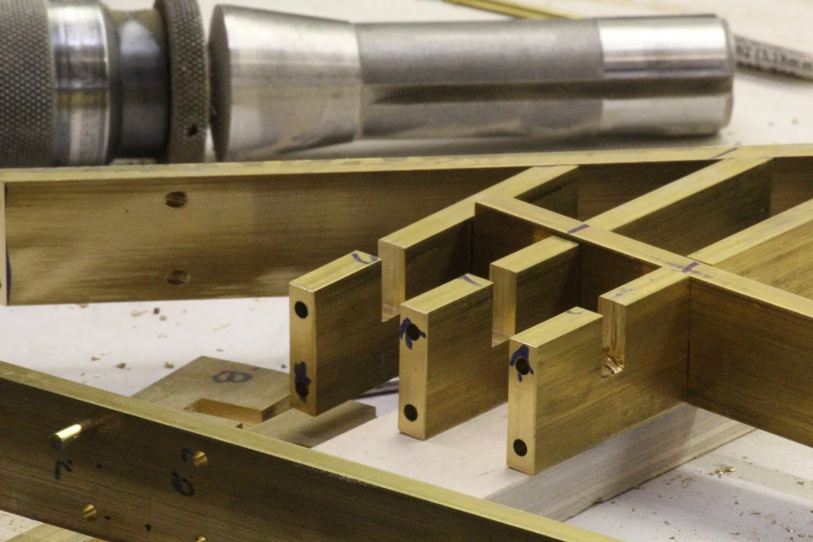 Precision wood components in assembly